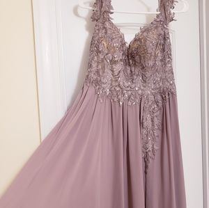 Long formal floor length chiffon dress